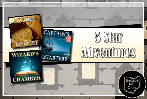 EscapeNEOhio's tweet photo. Book your 5 star adventure online! We offer three immersive, themed adventure rooms for your entertainment...do you have what it takes to complete the mission in 60 minutes? https://t.co/zVNN2Gwkcs