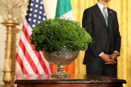 Happy #StPatricksDay! Did you know that every year since 1952, the Taoiseach (Irish for Prime Minister) gifts the American President with a crystal bowl filled with shamrocks? #CulturalDiplomacy #US-IrishRelations #Diplomacy
Photo credit: MerrionStreet.ie
