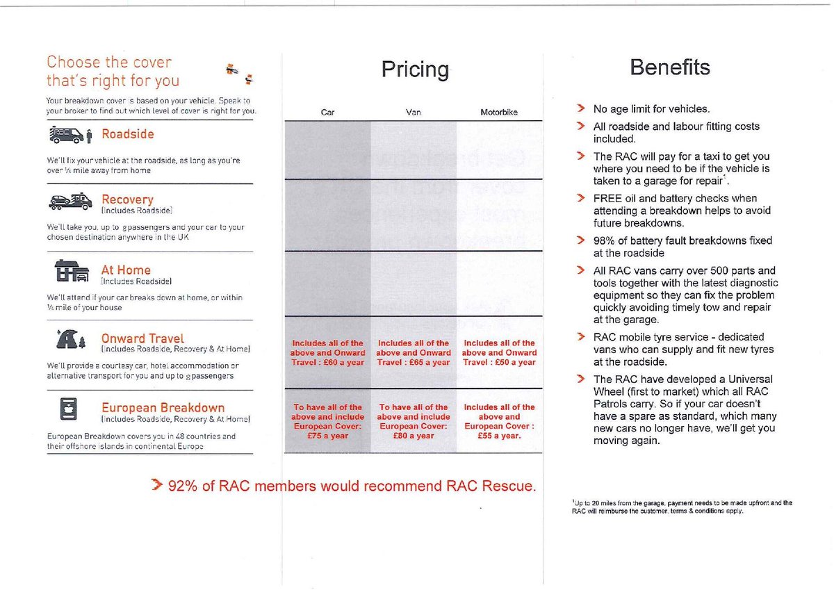 We are working in partnership with RAC to provide BREAKDOWN POLICIES for Cars (£60 a year), Vans (£65 a year), Motorbikes (£50 a year). Please contact us on 01206 506070 or email akinsuranceservices@hotmail.com for more information!