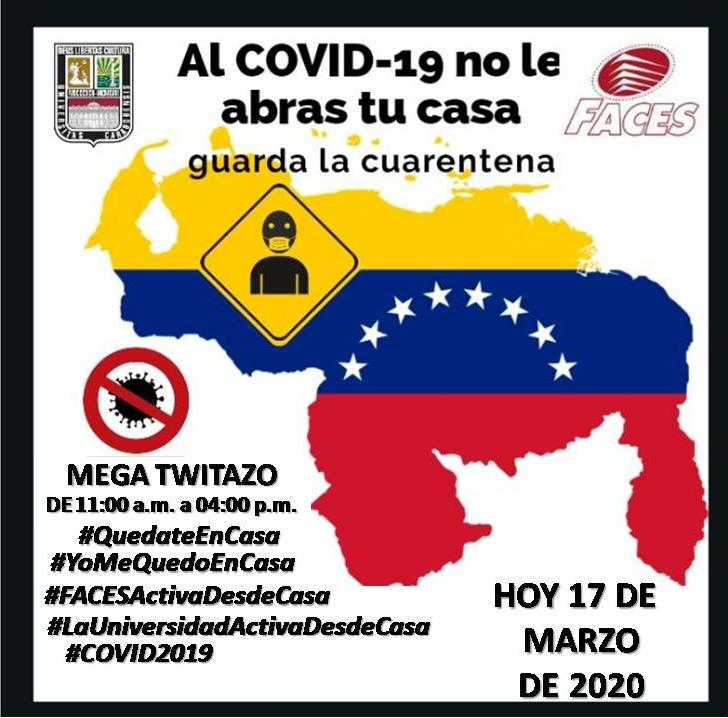 ANPEROZO's tweet photo. Es el momento de ser Preventivos... Apoyemos iniciativas como las encaminadas desde la Facultad de Ciencias Económicas y Sociales #FacesUc1 de la @UCarabobo...
#QuedateEnCasa
#YoMeQuedoEnCasa
#FACESActivaDesdeCasa
#LaUniversidadActivaDesdeCasa
#COVID2019 https://t.co/f8pEn63U7S