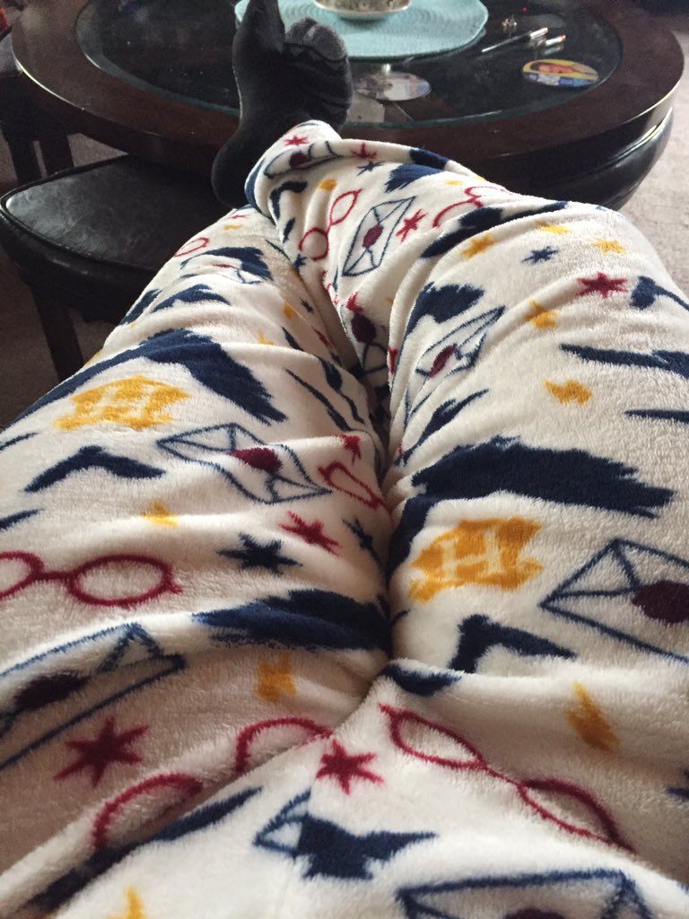 Day 2Staff video chat meeting while wearing my Harry Potter pants on the couch with my puppie. After all this is said and done I'm sure so many people will be making their cases to always work from home.