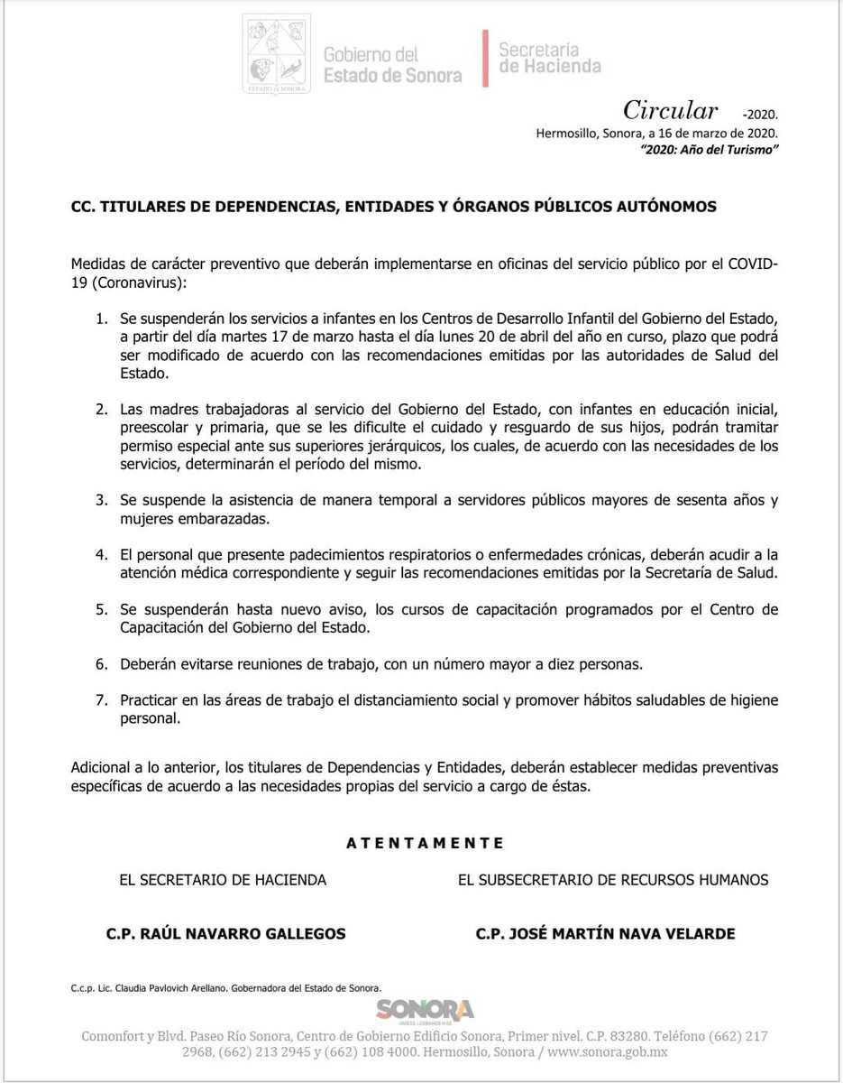 SonoraLaboral's tweet photo. @gobiernosonora pública medidas para trabajo de oficinas #QuedateEnCasa https://t.co/TZFLRZYQ4U