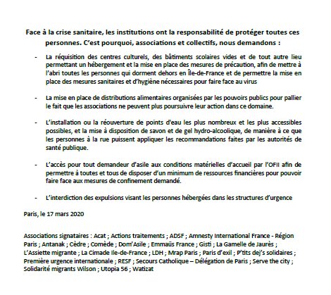3500 personnes n’ont toujours pas accès à l’eau ni aux prises en charge.
Où est l’Etat?
Nous demandons des mesures fortes et immédiates pour protéger les personnes vulnérables à la rue.