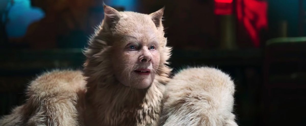  #Cats (2019) uhmm does this movie have a plot or anything? The songs aren't remarkable and aren't catchy, the musical numbers are good tho. The visual effects are meh and not complete. It's really boring tbh and have some strange scenes and it is true descend into madness.