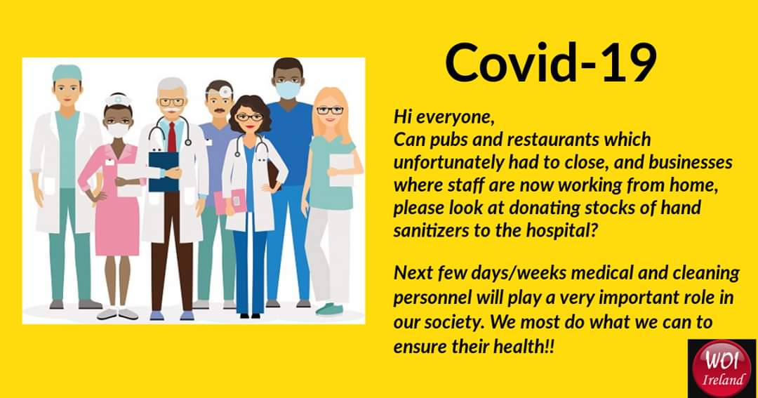 WOIDublin's tweet photo. Do you have any extra?? #COVID19 #handsanitizer #donate https://t.co/ouKe0mZGVs