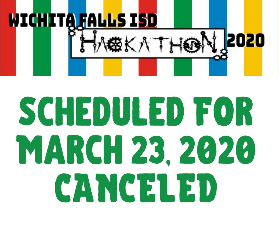 For the health of our students and staff, the Hackathon that was scheduled to take place on March 23 has been canceled. We apologize for the inconvenience. <a href="/ELCapiTECH/">Frank Murray</a> <a href="/TXCTO/">Shad McGaha</a> <a href="/Kuhrteous/">Michael Kuhrt</a> <a href="/PeterEGriffiths/">Peter E Griffiths</a> <a href="/YandellsPlace/">Julie Yandell</a> <a href="/lexilynnlaw/">Lexi Law, Ed.D.</a> <a href="/CamachoEdTech/">Joe Camacho</a>