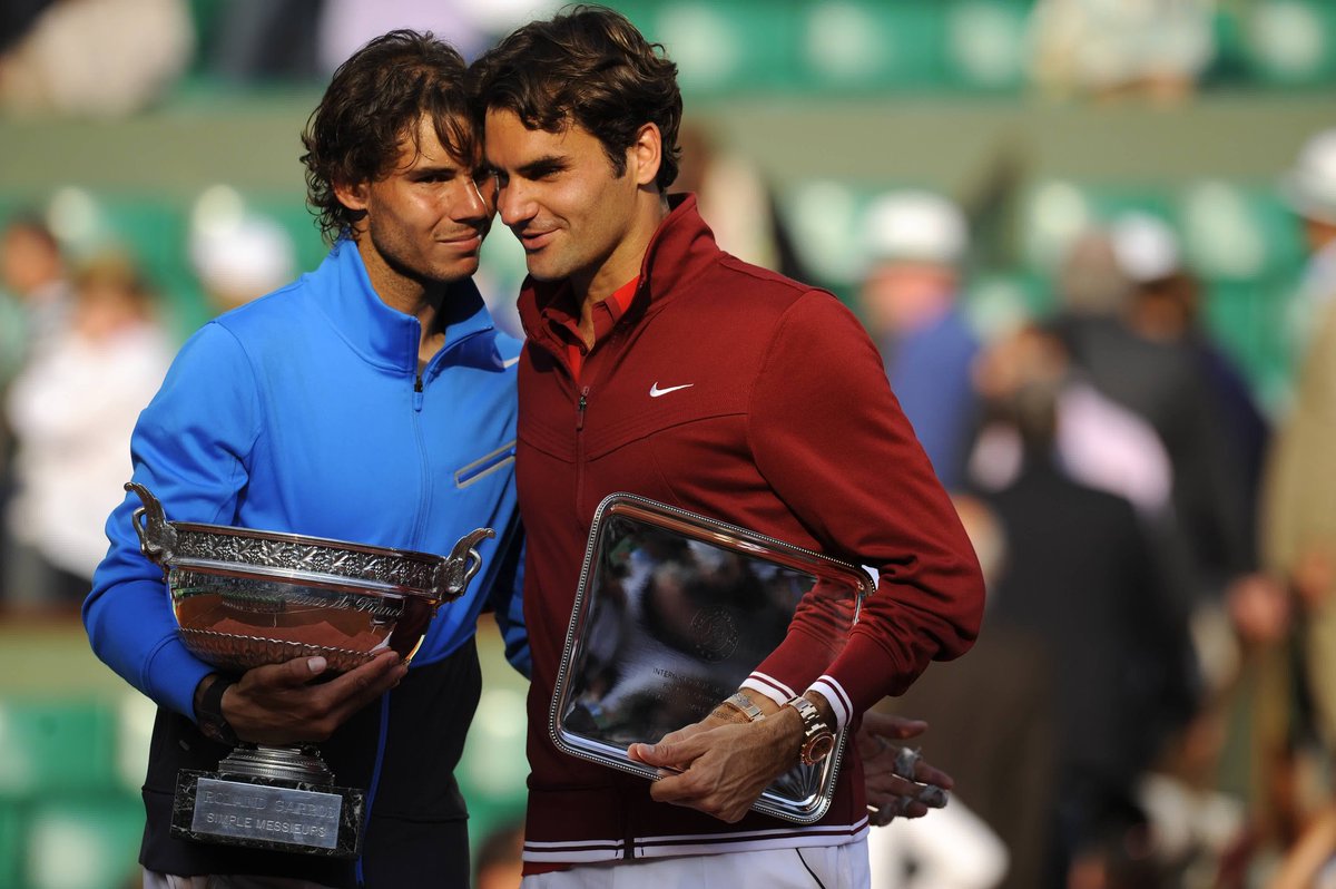 Roger & Rafa at Roland Garros 2011 ceremony 