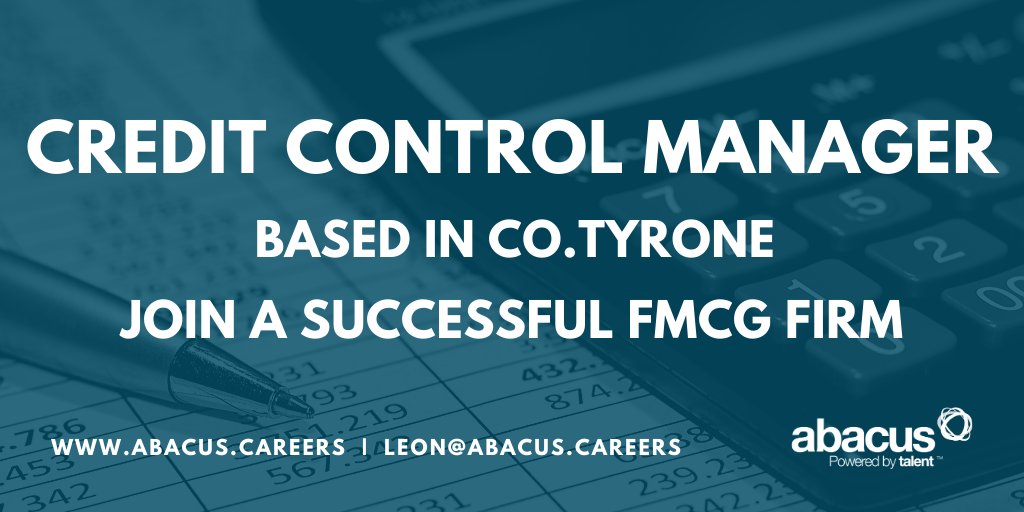 Do you want to join a FMCG firm? Based just outside Dungannon, this successful firm is on the lookout for a Credit Control Manager. 

Interested? Contact leon@abacus.careers or visit our website for more information.

bit.ly/2U9Pp7Q