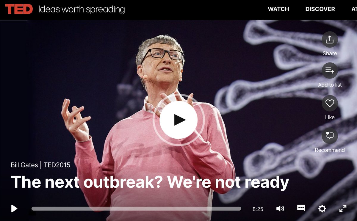 Why didn't we listen to Bill Gates' #IdeaWorthSpreading in 2015? 
Why didn't we see the importance of it? 
Why didn't we act on it?

'If we start now we can be ready for the next epidemic'
#TED Bill Gates 'The next outbreak? We're not ready'
8 min. watch.

linkedin.com/feed/update/ur…