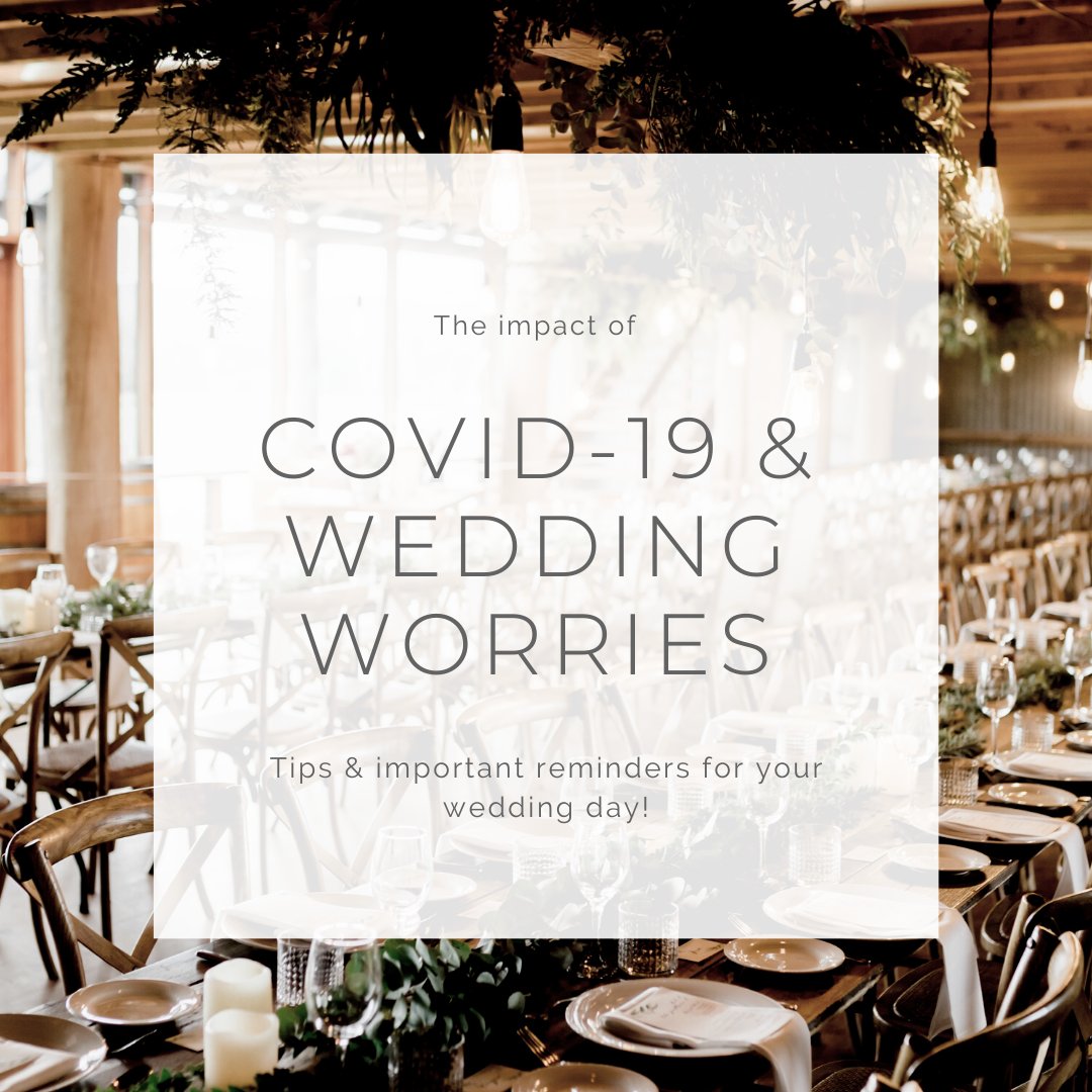 Being a regular bride or groom and planning your wedding is stressful enough, but adding a global pandemic to the mix? Unheard of. While we don’t have all the answers or even most of them about COVID-19, we have provided some tips to consider. Read it all on the blog!