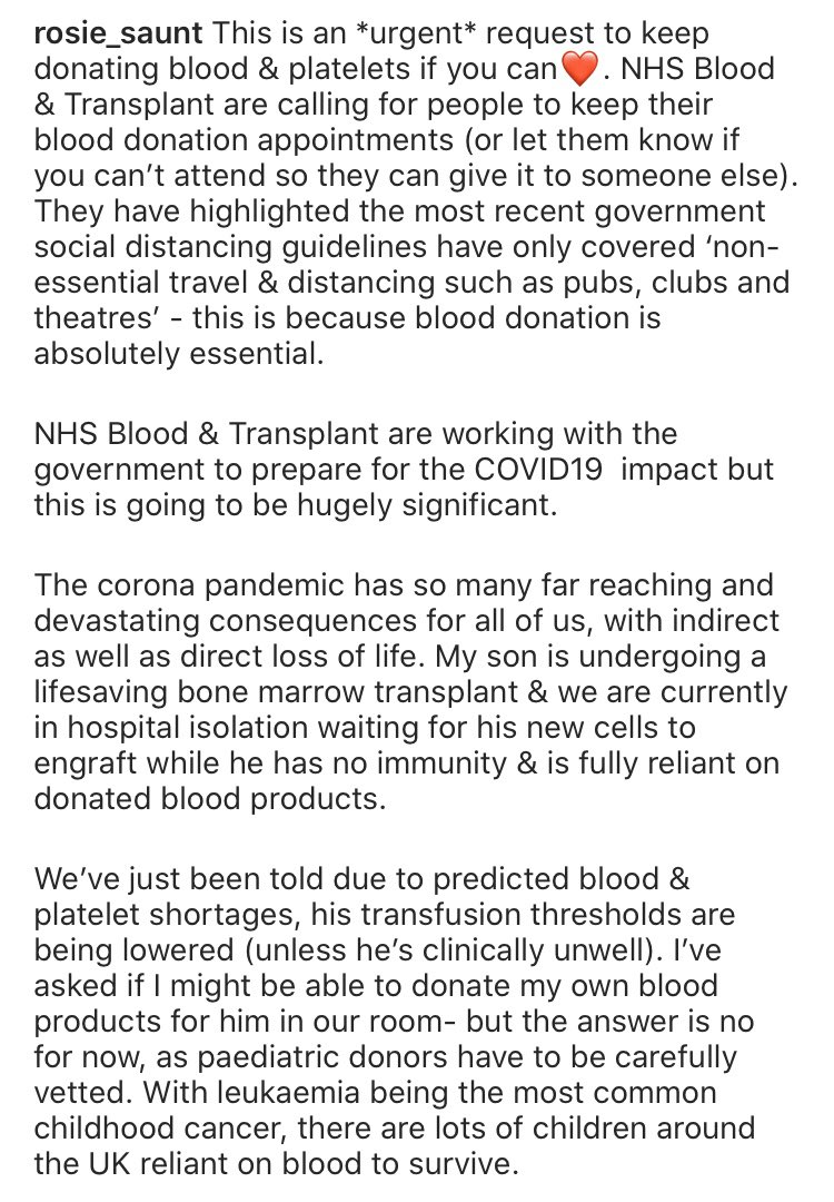 edsaunt's tweet photo. Please please please don’t stop giving blood (and platelets). There are thousands of people like my nephew Enzo who desperately need it #COVID2019 https://t.co/IKVAHWJyyQ