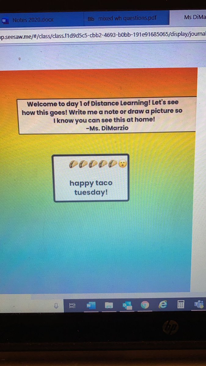 SpeechiePeep's tweet image. My first note from one of my speech/language students :) Trying out this @Seesaw thing! Happy Taco Tuesday everyone!
@CBGrovelandEl #CBDLP #cbspeechies