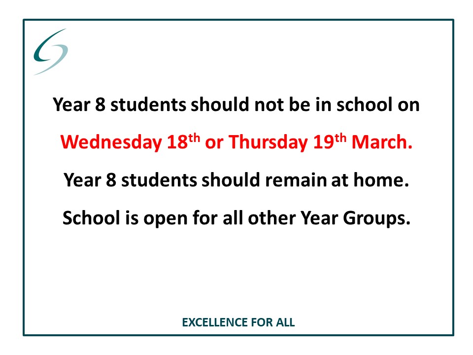 thecompton's tweet photo. Important information for parents of Year 8 students.
On Wednesday 18th and Thursday 19th March the school will be closed to Year 8 students only. They should return on Friday 20th March. #thecompton https://t.co/tuTMvvHQQr