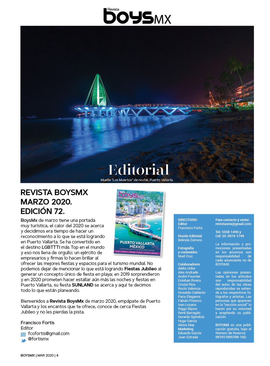 Amigos Vallarta es un destino gay favorito en todo el mundo. Algo tiene, es especial su fiesta y belleza mexicana. En <a href="/revistaboysmx/">Revista BoysMx</a> lo celebramos con la portada de marzo. Gracias <a href="/JubileoMx/">JubileoMx</a> <a href="/MantamarBC/">Mantamar Beach Club</a> <a href="/AlmarResort/">Almar Resort</a> e Industry Club. Les comparto mi editorial. 🏳️‍🌈🇲🇽 #MéxicoMágico