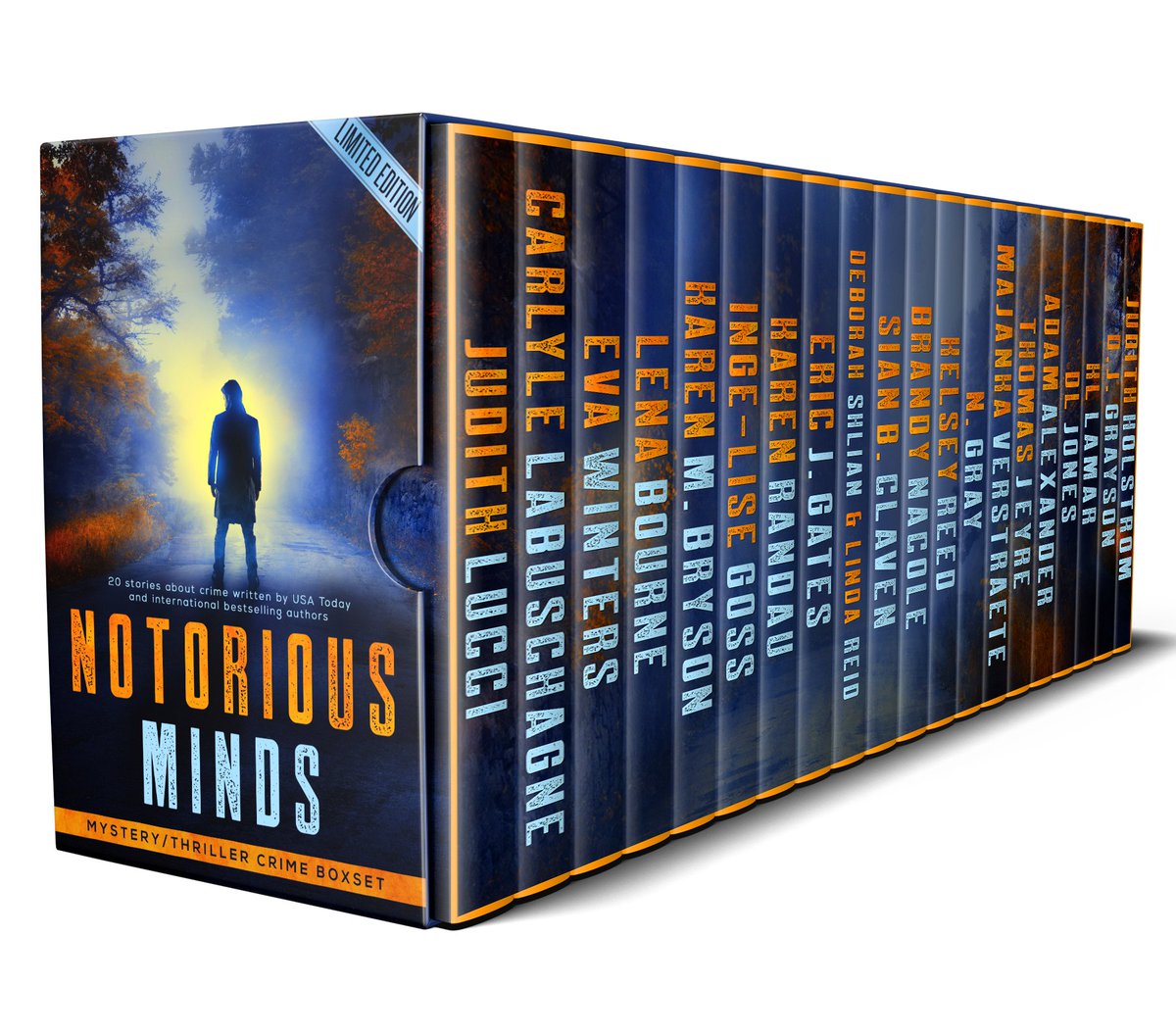 DLJonesBooks's tweet photo. NOTORIOUS MINDS - COVER REVEAL.
.
.
Today's the day! Notorious Minds crime thriller box set is available for #preorder .
20 crime thriller stories by 20 authors.
.
.
https://t.co/ZjfTuhFlkB
.
.
#notoriousminds #crimethrillerboxset #blackauthors #coverreveal #thriller #boxset https://t.co/dOgG3dPEWi