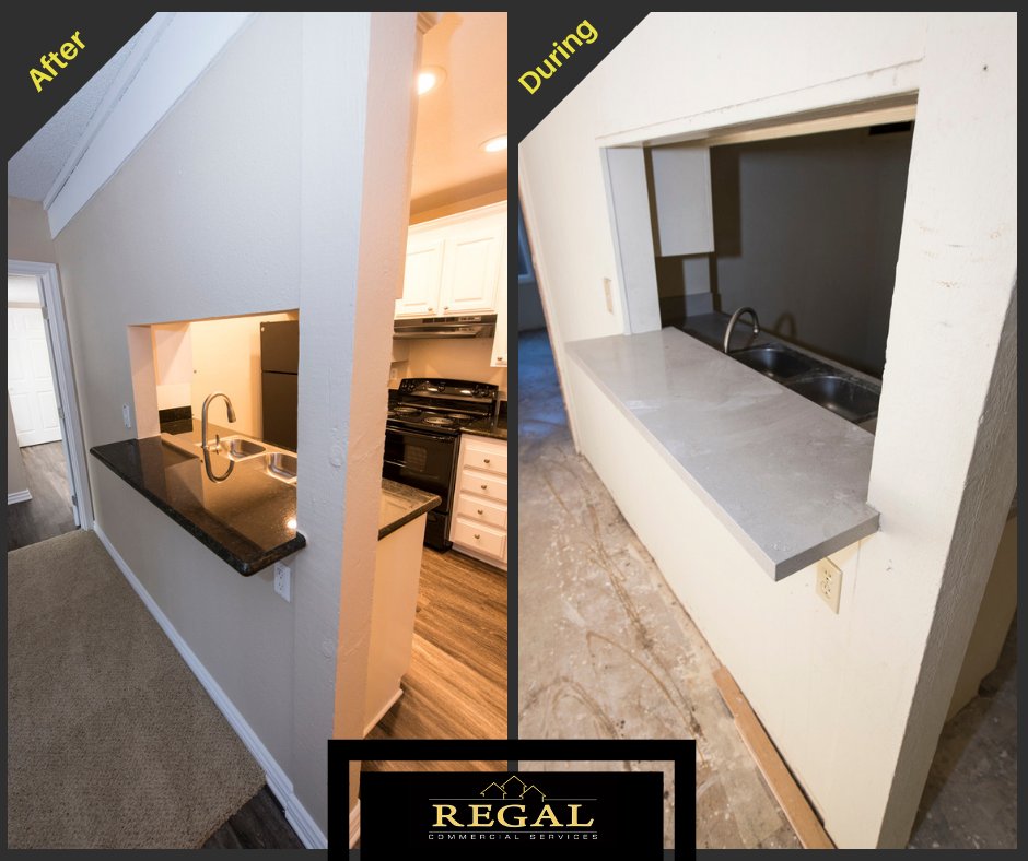RenovationExprt's tweet photo. Here's a during and after photo of an apartment home remodel our team recently completed. https://t.co/m0ycvNjGfx