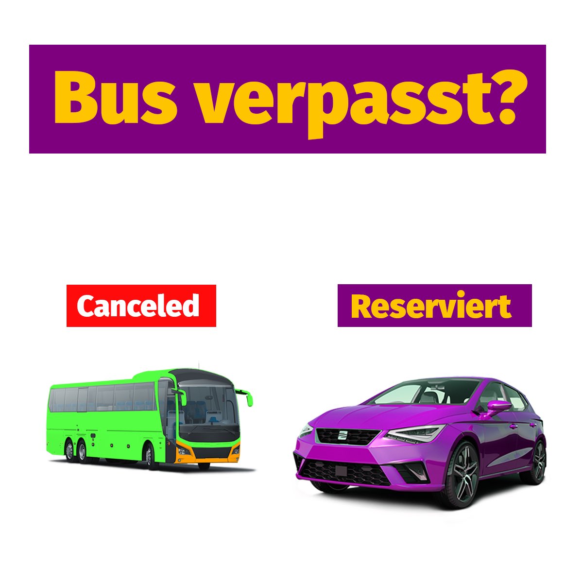 FlipCarAPP's tweet photo. Dein Bus fällt aus?  Kein Problem, mit uns kommst du immer noch bequem und sicher von A nach B. Miete deine persönliche “Carantäne” für nur 1€. #flipcar #flipacoingetacar #flixbus #corona #canceled #covid_19 https://t.co/LHjjil6we8
