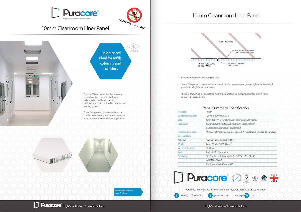 puracore's tweet photo. New A2 Fire Rated Options available on our 10mm Cleanroom Liner Panel. Call now on: +44(0) 117 316 7020 or Email us at: sales@purcaore.com #firerated #cleanrooms #construction #available #architectes #worldwideshipping #pharmaceuticalindustry #medicalindustry https://t.co/6qjrsbDAW1