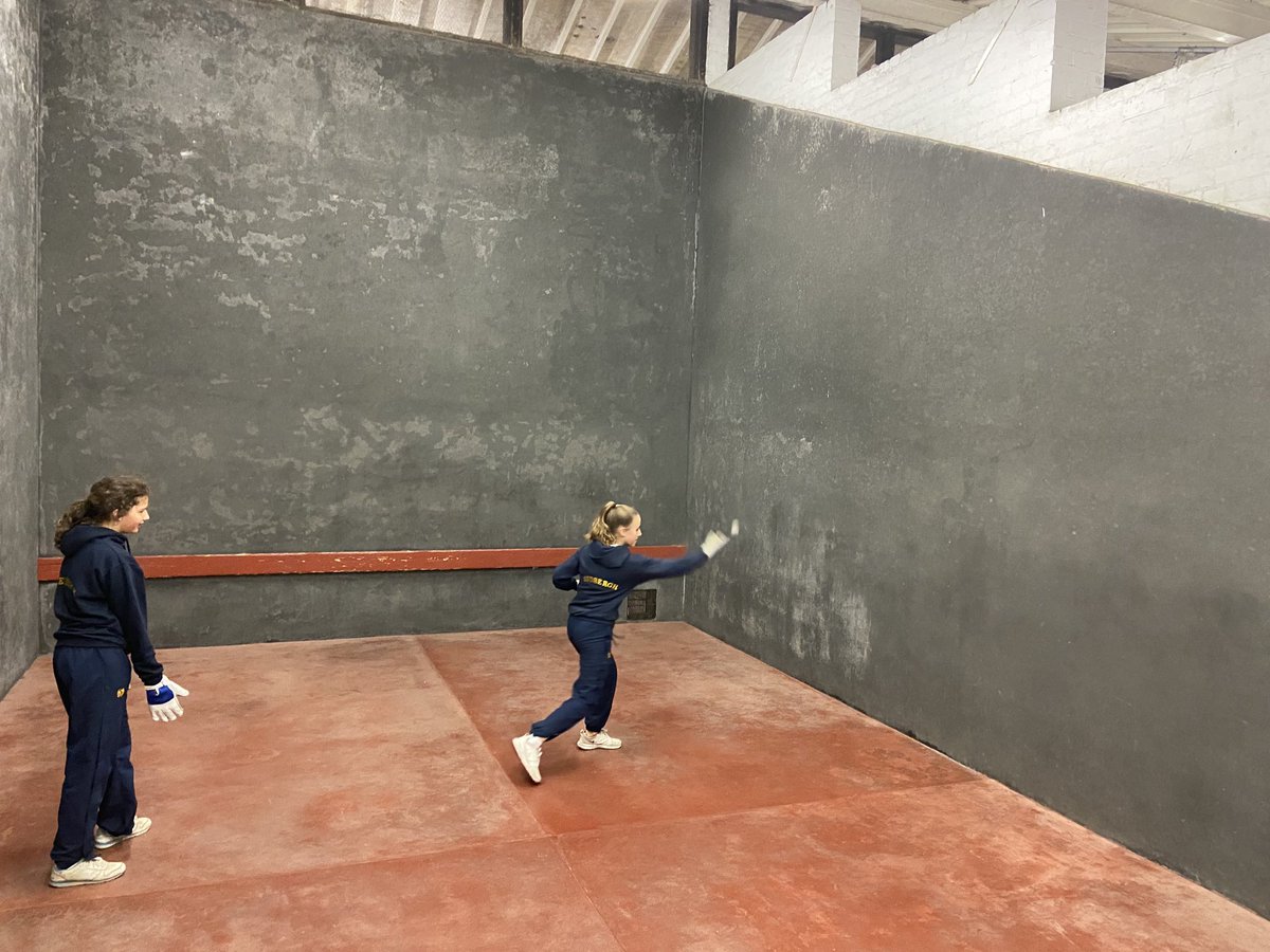 E Duckham and B Palmer enjoying Fives today ⁦<a href="/FivesSedbergh/">Sedbergh Fives</a>⁩