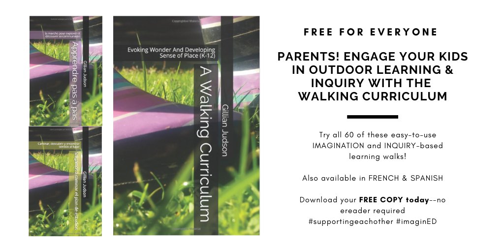 Parents! Download the #walkingcurriculum FREE. It's an #outdoorlearning resource with 60 walking themes. EASY TO USE. Transform that neighbourhood walk or local park. Promotion starts March 18. Find on any amazon market! #imaginED #COVID19 #supporteachother #CIRCE