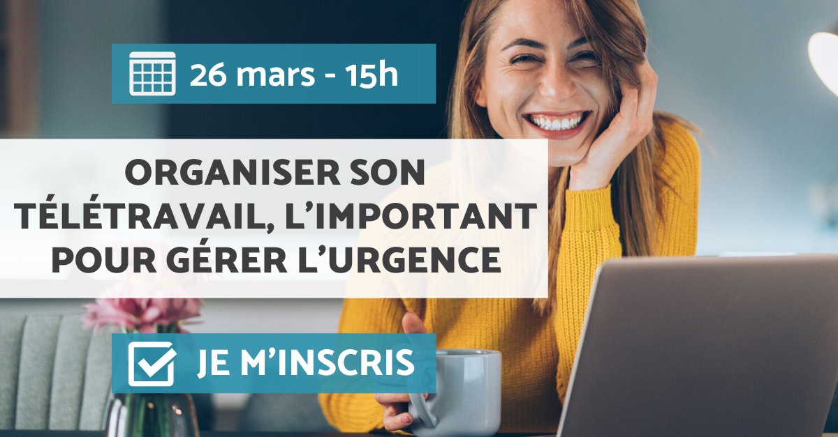 EFEmanagement's tweet photo. Organiser son #télétravail, l’important pour gérer l’urgence ! EFE s'adapte à cette situation exceptionnelle en vous proposant un webinar gratuit ! Inscrivez-vous ! 👉https://t.co/U5fzWyqqxX cc @abilwaysgroupe #BuildYourSingularity https://t.co/4nZ2AoTvQw