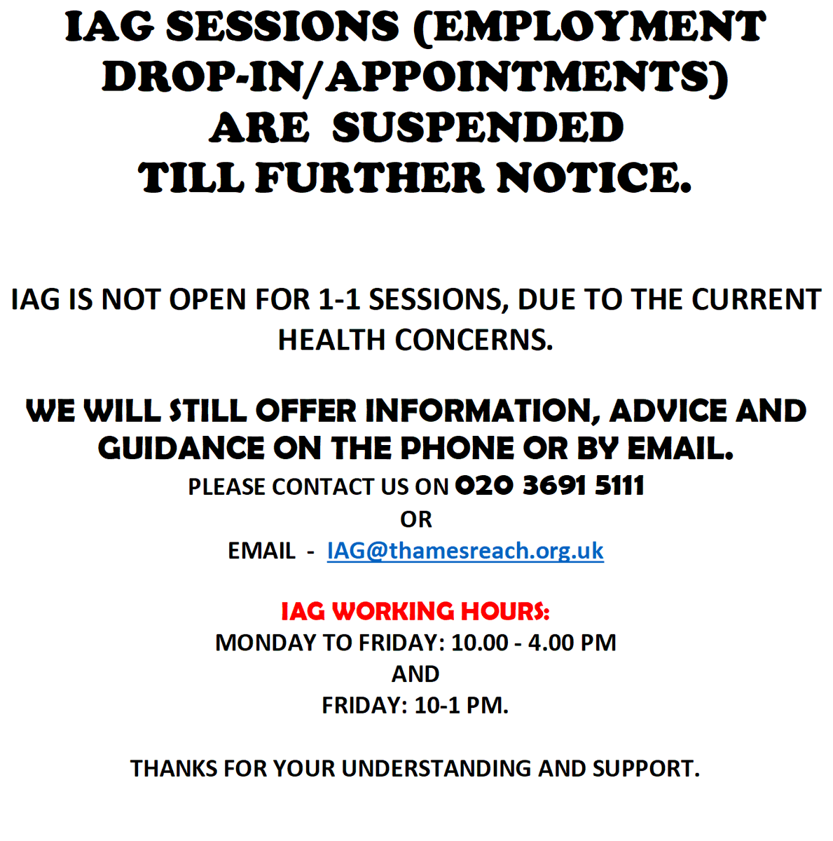 ThamesReach's tweet photo. Our Employment &amp; Skills team is currently closed for face-to-face drop-ins for their Information, Advice &amp; Guidance service BUT you can still contact them via phone or email about jobs, volunteering, training opportunities, CV advice and referrals to other services https://t.co/YjYRmYYYy9