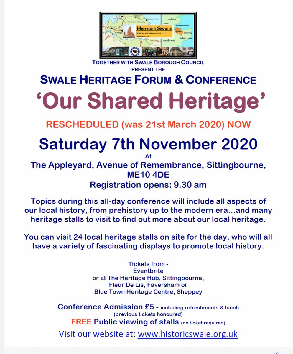 Please note the Swale Heritage Forum and conference has now been postponed until Saturday 7th November
