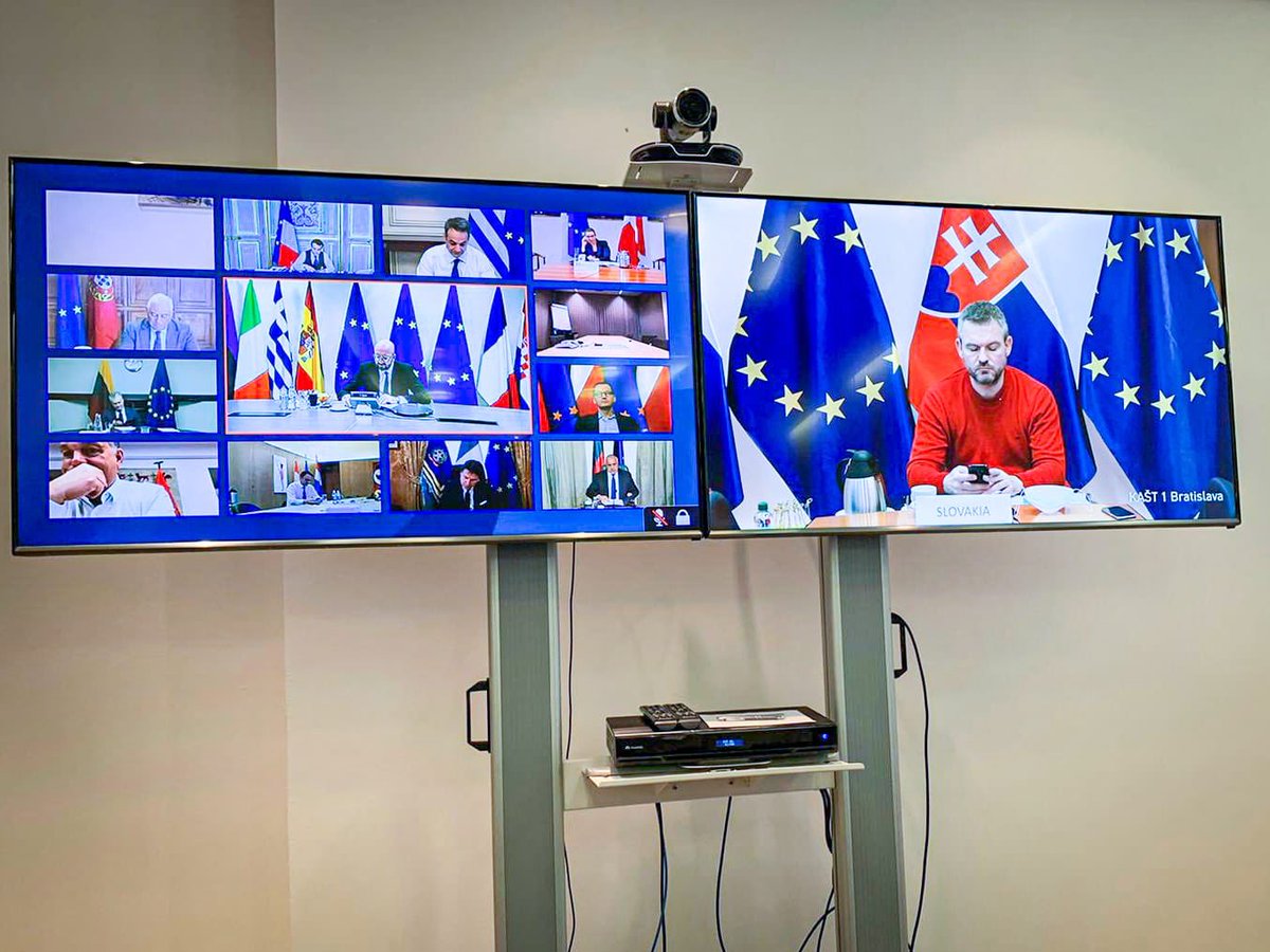 Attending extraordinary #EUCO teleconference on coronavirus. Discussing critical issues, including transport of goods and services, supply of goods, health-related issues and economic assistance.