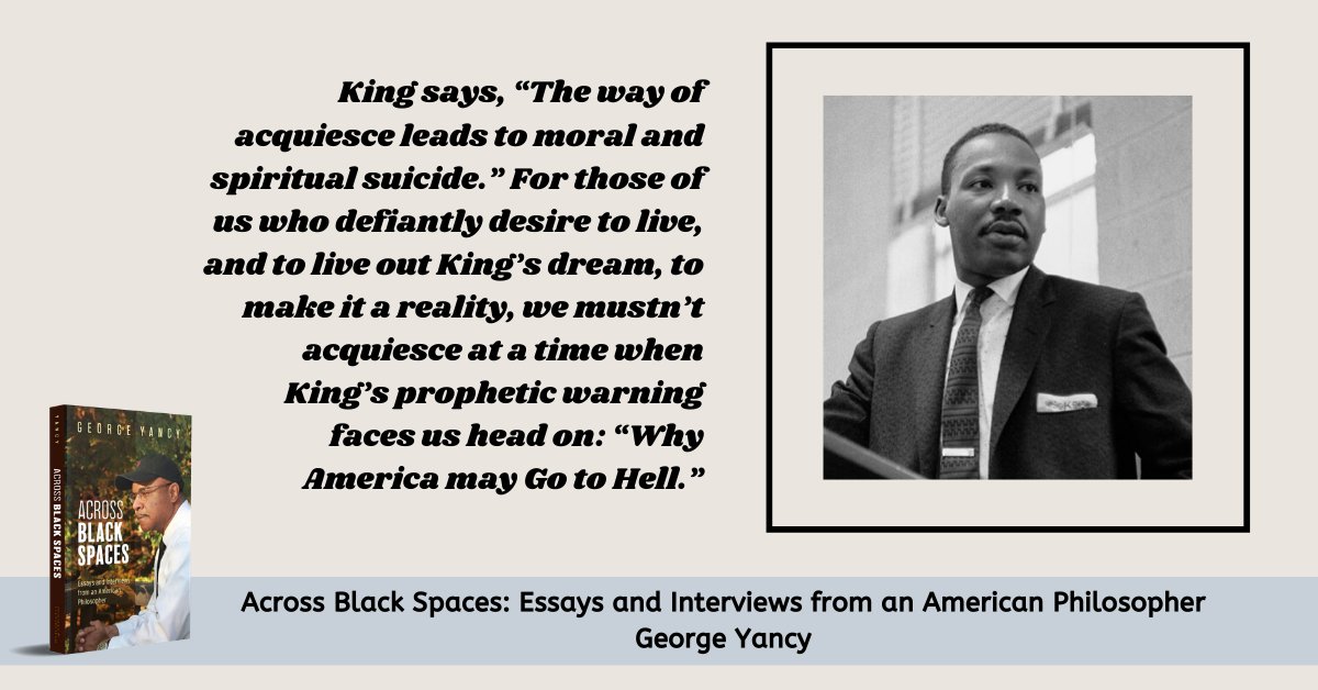 'Yancy is clearly the leading philosopher and critic of race and racism in the nation.' -Molefi Kete Asante, Temple University Professor and Chair Across Black Spaces: Essays and Interviews from an American Philosopher, by George Yancy: amzn.to/31RnP2B