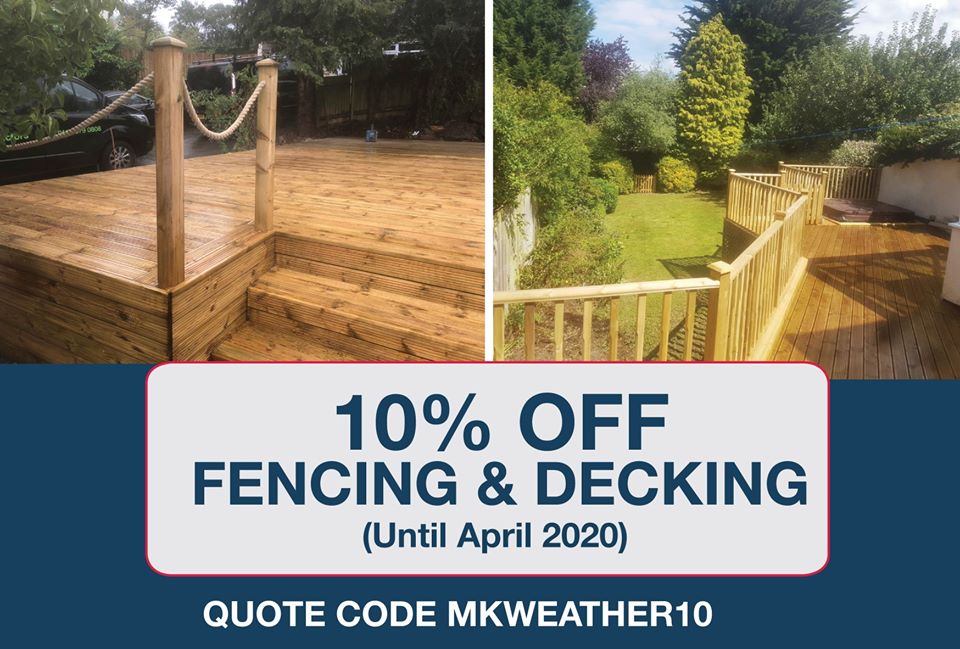 BurgessProjects's tweet image. Is the weather taking its toll on your fencing?

Burgess Projects are offering 10% off all fencing and decking until April 2020, just quote code MKWEATHER10.

You can contact us via phone on 0117 951 7843 or via our website burgessprojects.co.uk
