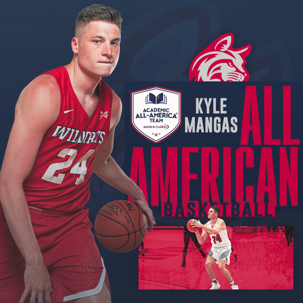 Congratulations to Kyle Mangas on being named to the distinguished CoSIDA Academic All-America list! This season Mangas averaged 26 points, 6 rebounds, and 4 assists per-game, all career highs.