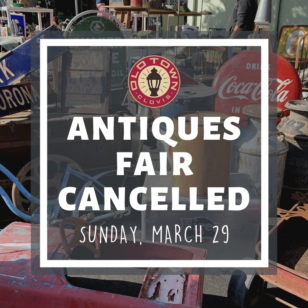 The Antiques Fair, scheduled for March 29, has been cancelled. However, we will reschedule the Antiques Fair for a new date as quickly as we can and will update our Facebook page accordingly. Thank you for understanding, and we can’t wait to see you there!