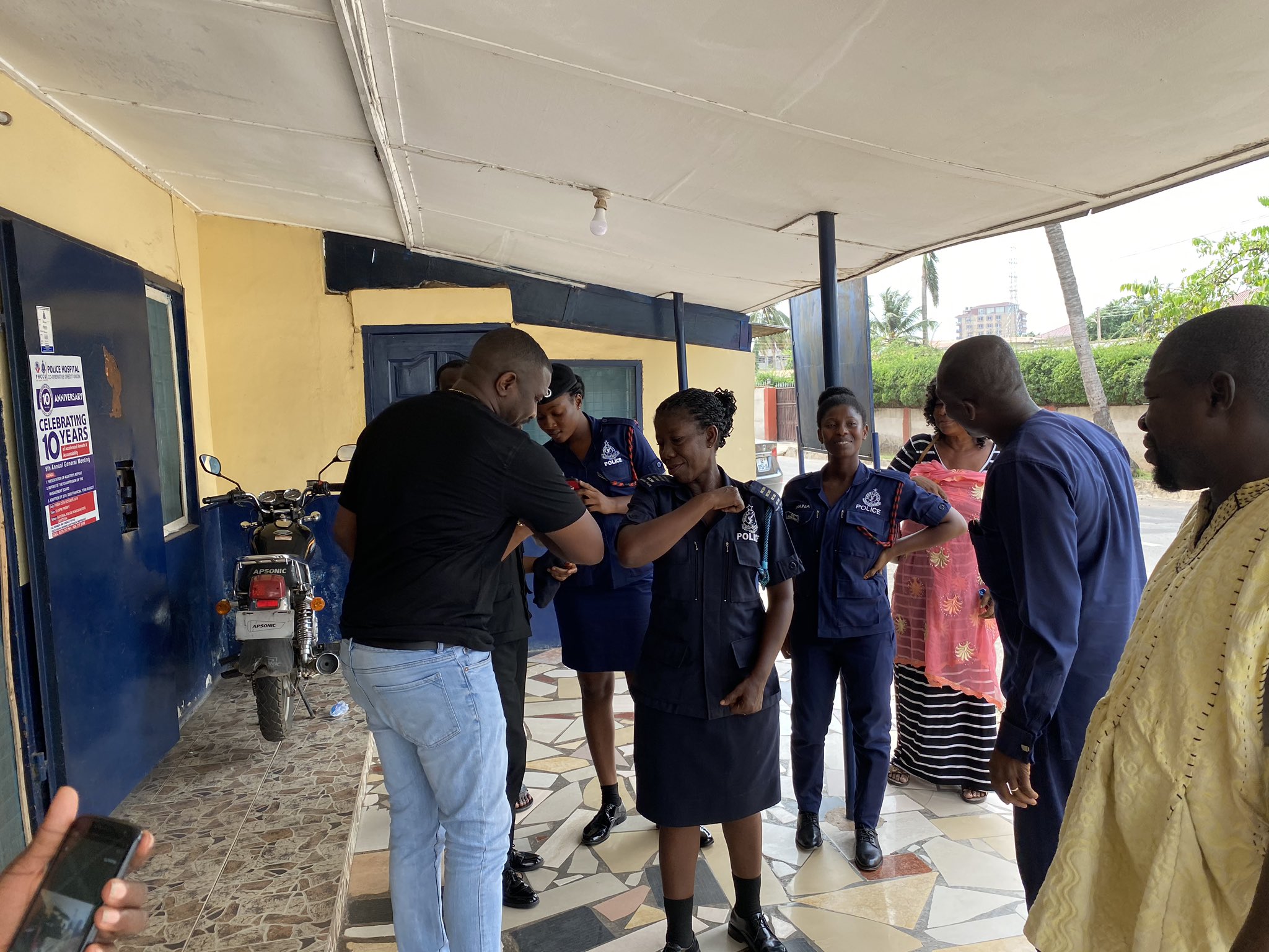 John Dumelo lavish Ghana Police with Coronavirus Kits