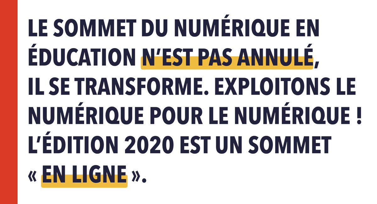 L'édition 2020 du Sommet du numérique en éducation se déroulera en ligne. Tous les détails à venir.