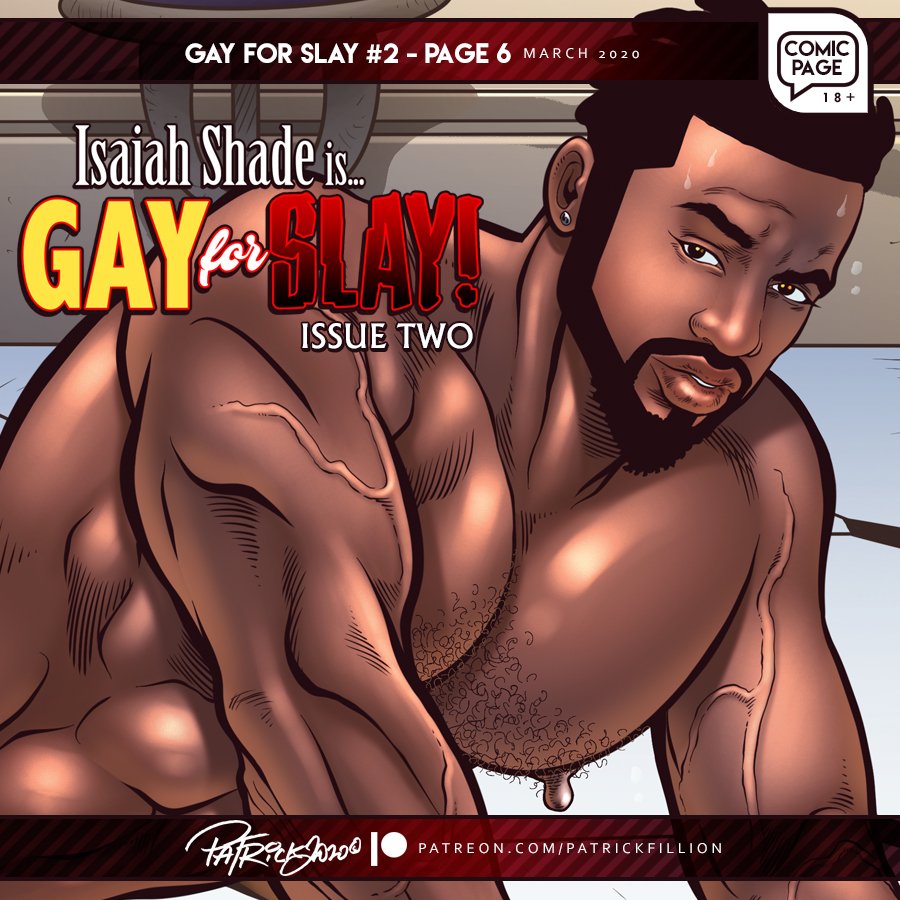 NakedJustice's tweet photo. 4 new pages of GAY FOR SLAY #2 are now LIVE on my Patreon Page!!  https://t.co/a7Wz36DwiJ #PatrickFillion #GayArt #GayComics #GayArtist #bara #GayForSlay #IsaiahShade #Deimos #TaroDemon #ClassComics https://t.co/Cj71jtNYLm