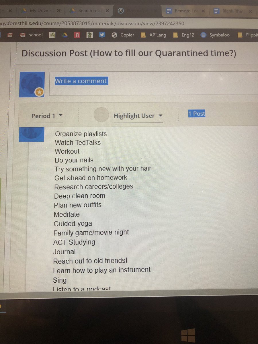 AMAZING AP STUDENT BRAINSTORMING THINGS TO DO. #AHSisFamily