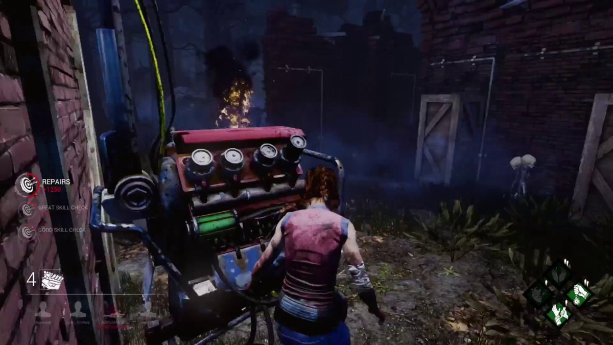 Феликс рихтер dead by daylight. Маньяк где чинят генераторы. Dead by daylight повесьте на крюк. Игра где чинят генераторы. Билд на починку генераторов дбд.