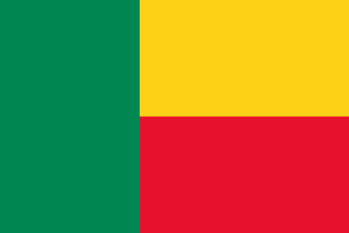 Benin. 7/10. Simple but enjoyable. Since gaining independence from France Benin has flown an array of flags, the current being adopted in 1990 (originally flown in 1959 - 1975). Green for the hope of democracy, red for ancestral courage and yellow for the treasures of the nation.