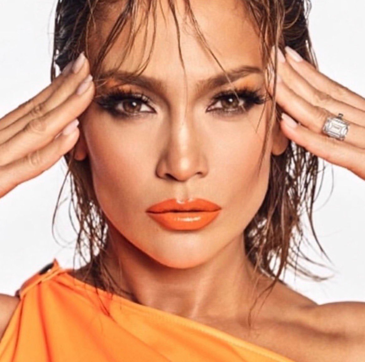 JLo's tweet photo. There’s a lot on our minds right now but don’t forget to take care of yourself. Meditate. Move. Pray. Do something intentional with your time and stay positive during this scary time.🧡#StaySafe https://t.co/IuwqDDW5i4