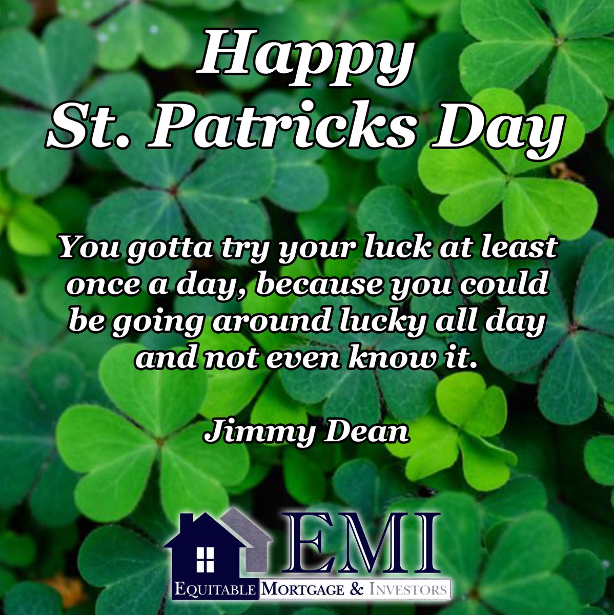 EMILending's tweet image. St. Patricks Day

#EMI #Equitable #Mortgage #Investors #StPatricksDay #RealEstate #DadeCounty #Miami #LoanOriginator #Broker #Repost #Share #BrowardCounty #Florida #Wynwood #Brickell #CoralGables