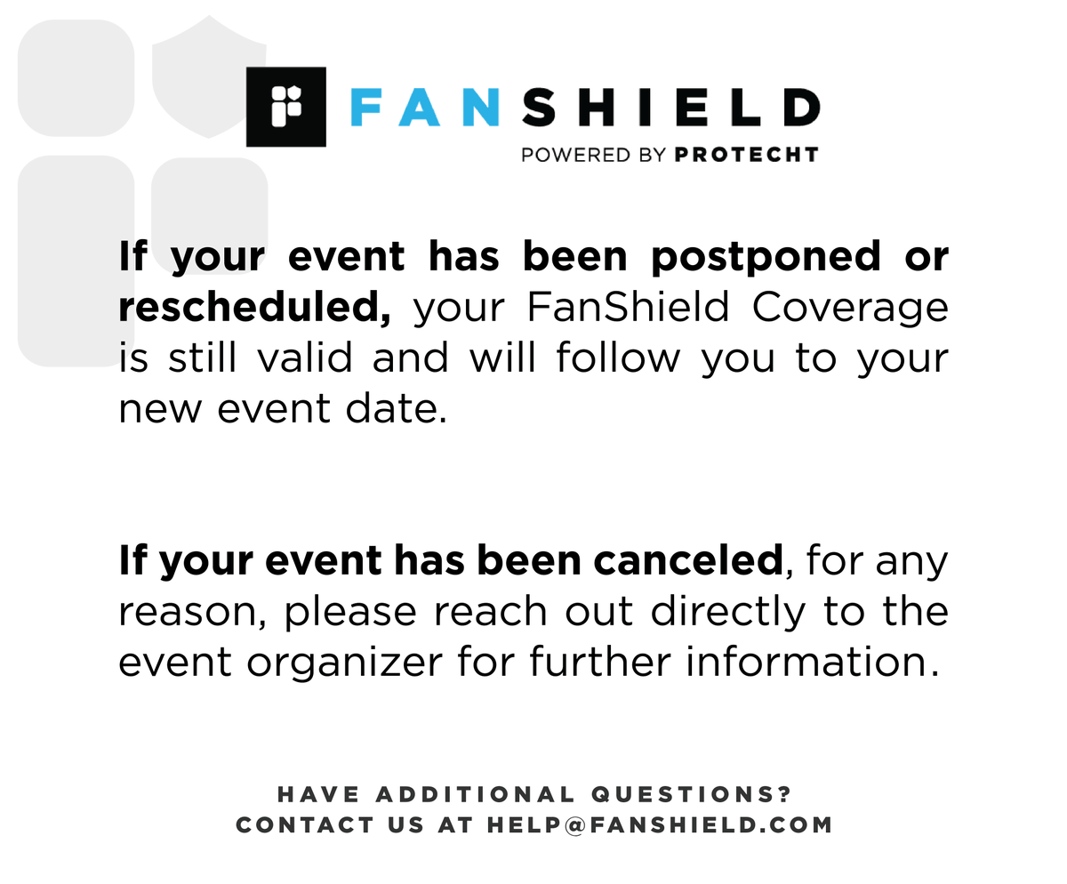 fanshield's tweet image. In light of recent event postponements and cancellations, we want to take time to address our #FanShield policy coverage as it pertains to postponed/rescheduled and canceled events. More informations can also be found at fanshield.com/coronavirus.