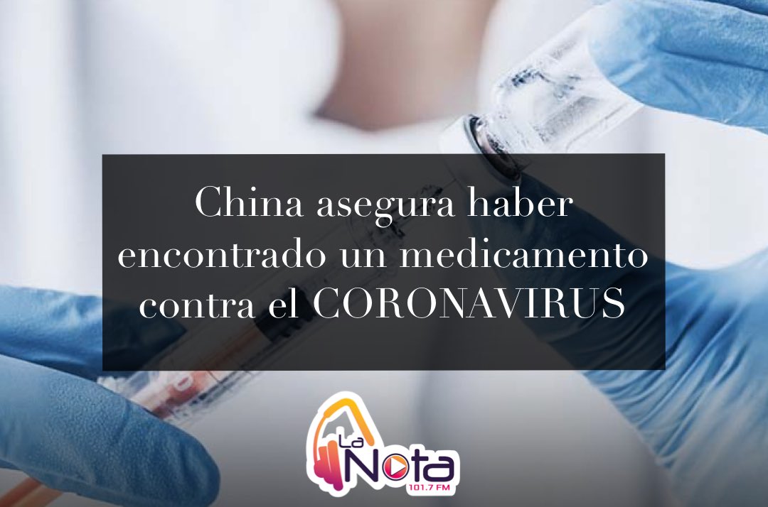 lanota1017's tweet photo. CHINA ASEGURA HABER ENCONTRADO UN MEDICAMENTO CONTRA EL CORONAVIRUS 👉🏻 https://t.co/UCg7b5Ls7R https://t.co/tlPED338NZ