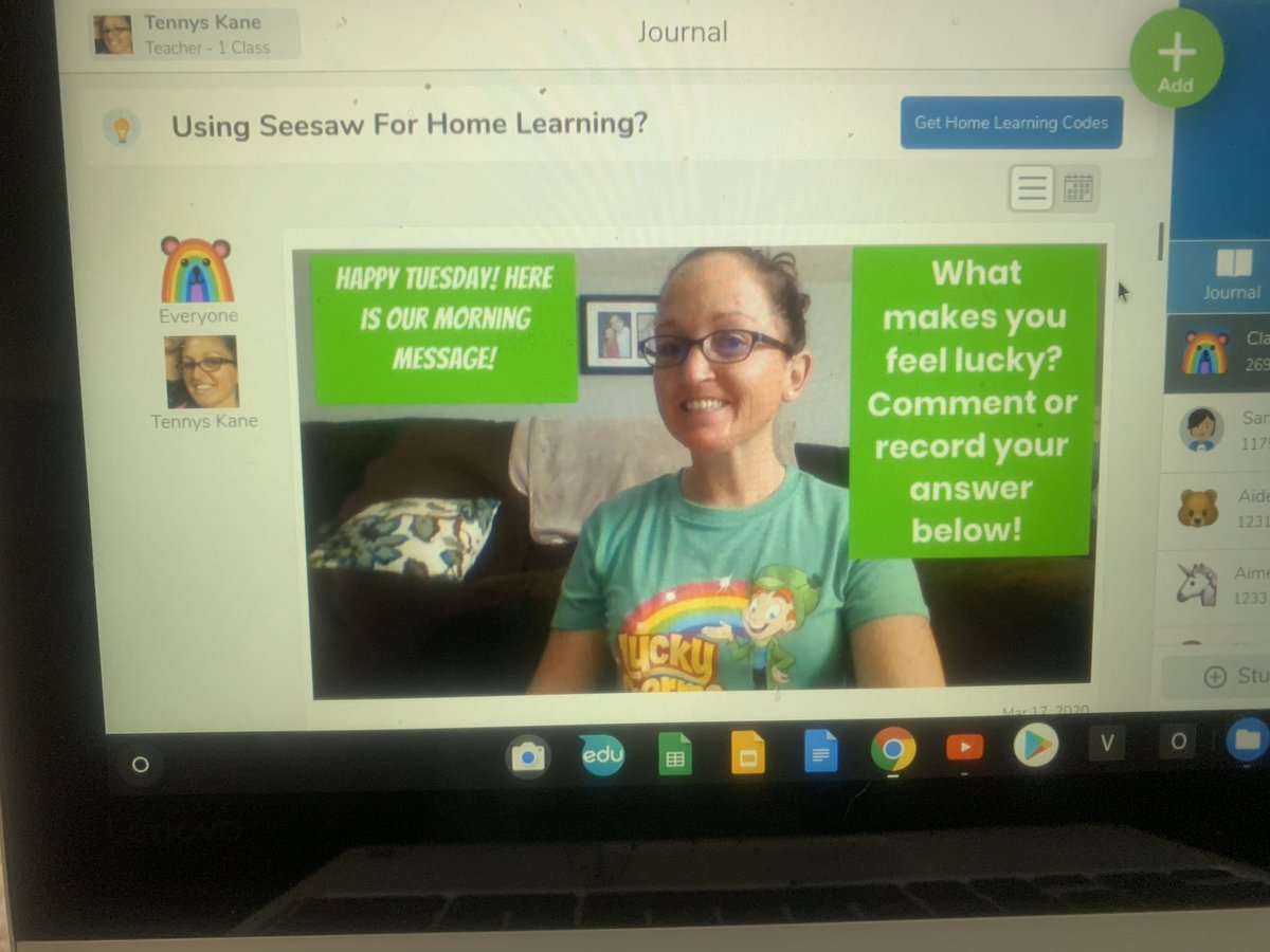 KaneCFES's tweet photo. Home learning is a HUGE task, but these kinders are making me smile with all of their hard work in just Day 1!!!! #rhymemovement #seesaw #homelearning #computationalfluency #morningmessage #coltspride #cfes https://t.co/TsAUL1ANf9