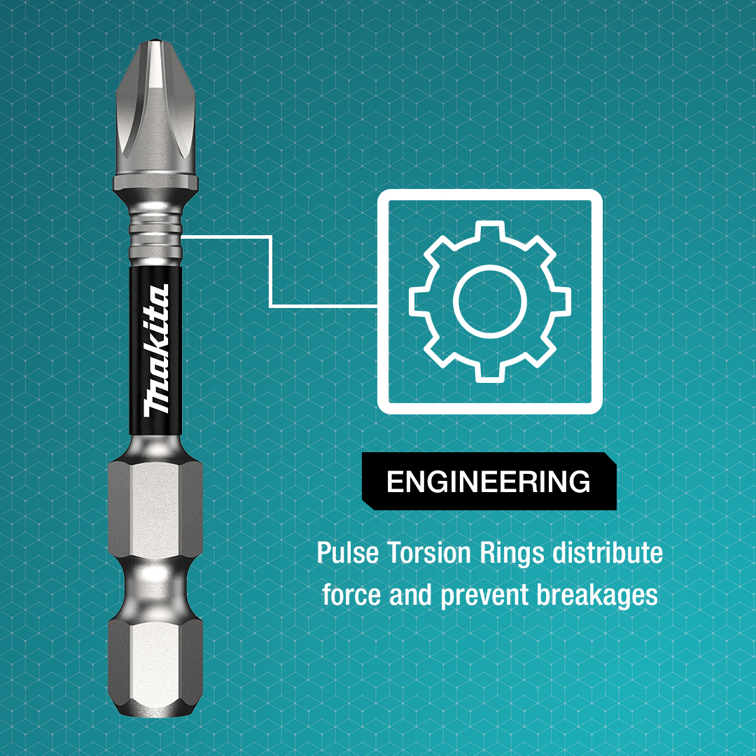 MakitaTools's tweet photo. #ImpactXPS Bits are expertly engineered to withstand the hardest hitting impact drivers, drills and screwdrivers. Three unique features help eliminate common pain points of bits: exact fitment, pulse torsion rings and torsion zone, and unique steel blend. https://t.co/kw7lGYnwVF https://t.co/mYq6WvZbyw