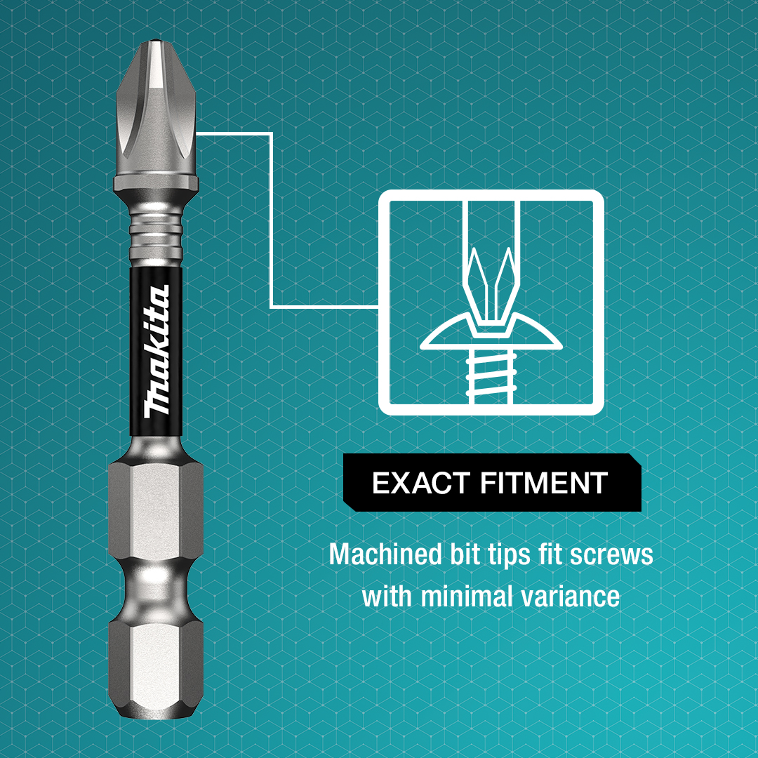 MakitaTools's tweet photo. #ImpactXPS Bits are expertly engineered to withstand the hardest hitting impact drivers, drills and screwdrivers. Three unique features help eliminate common pain points of bits: exact fitment, pulse torsion rings and torsion zone, and unique steel blend. https://t.co/kw7lGYnwVF https://t.co/mYq6WvZbyw