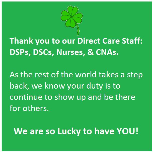 RSIspringglen's tweet photo. 🍀We @RSI_NC and Spring Glen are so thankful and *Lucky* to have such wonderful people! 🍀 #DSPs #DirectCareStaff #Nurses #Caring https://t.co/09D4FSVCNJ