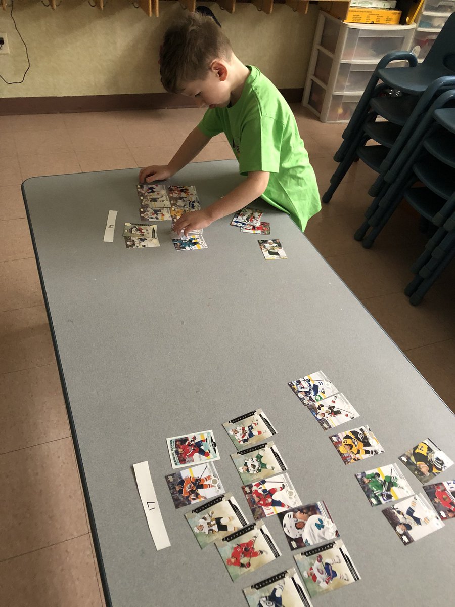 Midgkey's tweet photo. Last “lesson” for today as I get ready to navigate the “temporarily laid off indefinitely” unknown world as a single mom of 2. Make the cards into ten frames for these numbers. Next hockey lessons will be from home. @UpperDeckHockey @UpperDeckSports #HockeyLife #LearnWhilePlay https://t.co/MqXgpuouRI
