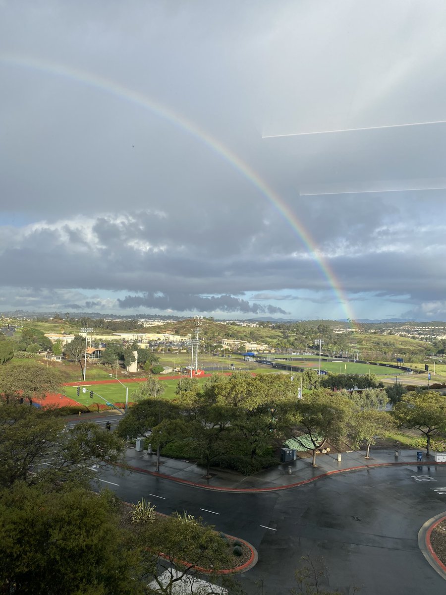 EllenNeufeldt's tweet photo. Often times the brightest rainbows follow the darkest storms. For me, the bright rainbow in this strange &amp; uncertain time has been how CSUSM has come together - creatively and resiliently to ensure the success of our students. Thank you, @CSUSM Cougars. I’m proud of all of you. https://t.co/72vhX7OoAS