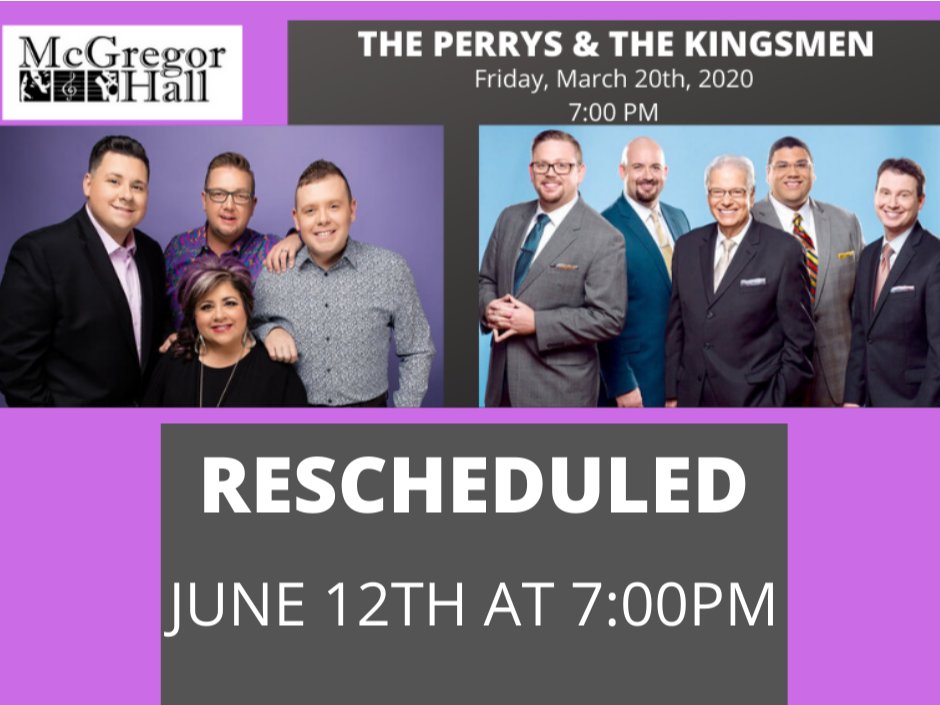 Rescheduled: Kingsmen and Perrys Concert at McGregor Hall - mailchi.mp/mcgregorhall/r…
