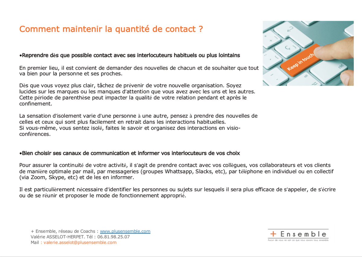 ValerieAsselot's tweet photo. #COVID19 :
Voici mon #GuideDeSurvie en #teletravail
Inspiré de l'#ElementHumain
Il existe 3 dimensions dans nos comportements :
✅ l'#inclusion ou quantité de contact
✅ le #contrôle qui structure l'interaction
✅ l'#ouverture (à soi, aux autres) qui favorise l'authenticité https://t.co/c1gyb14uwl